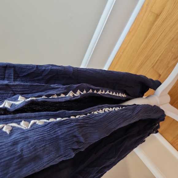 American Rag Size XL Navy Blue White Design Spaghetti Strap Jumpsuit - Picture 5 of 11